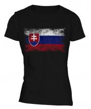 Slovakia Distressed Flag Ladies T-Shirt
