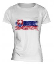 Slovakia Distressed Flag Ladies T-Shirt