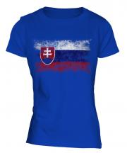 Slovakia Distressed Flag Ladies T-Shirt