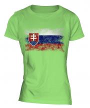 Slovakia Distressed Flag Ladies T-Shirt