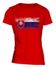 Slovakia Distressed Flag Ladies T-Shirt