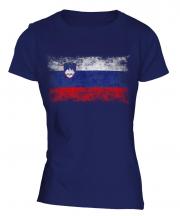 Slovenia Distressed Flag Ladies T-Shirt