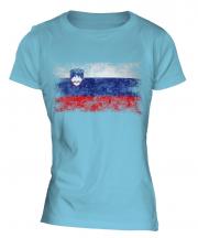 Slovenia Distressed Flag Ladies T-Shirt