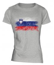 Slovenia Distressed Flag Ladies T-Shirt