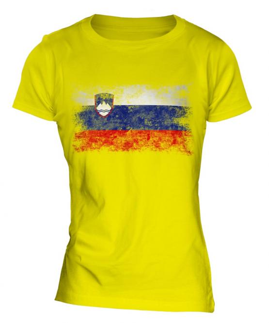 Slovenia Distressed Flag Ladies T-Shirt