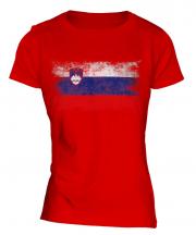 Slovenia Distressed Flag Ladies T-Shirt