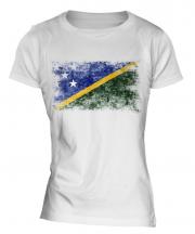 Solomon Islands Distressed Flag Ladies T-Shirt