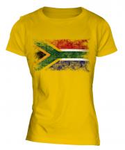 South Africa Distressed Flag Ladies T-Shirt