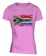 South Africa Distressed Flag Ladies T-Shirt