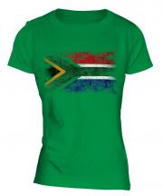 South Africa Distressed Flag Ladies T-Shirt