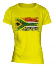 South Africa Distressed Flag Ladies T-Shirt