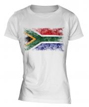 South Africa Distressed Flag Ladies T-Shirt