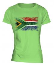 South Africa Distressed Flag Ladies T-Shirt