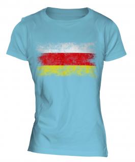 South Ossetia Distressed Flag Ladies T-Shirt