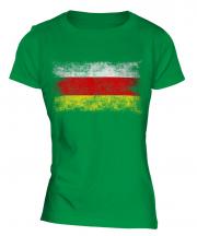 South Ossetia Distressed Flag Ladies T-Shirt