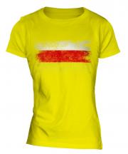 South Ossetia Distressed Flag Ladies T-Shirt