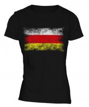 South Ossetia Distressed Flag Ladies T-Shirt