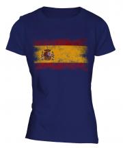 Spain Distressed Flag Ladies T-Shirt
