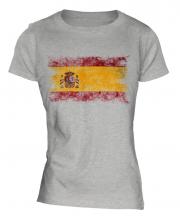 Spain Distressed Flag Ladies T-Shirt