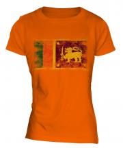 Sri Lanka Distressed Flag Ladies T-Shirt