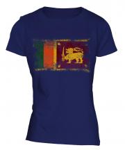 Sri Lanka Distressed Flag Ladies T-Shirt