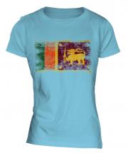 Sri Lanka Distressed Flag Ladies T-Shirt