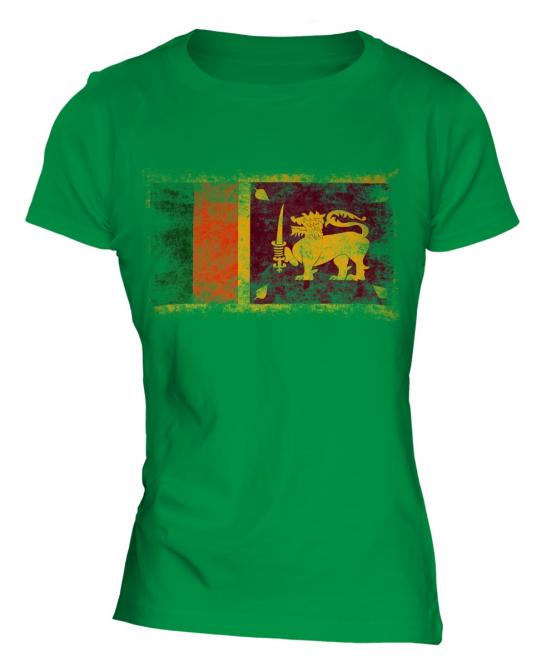 Sri Lanka Distressed Flag Ladies T-Shirt