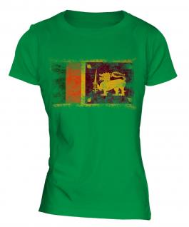 Sri Lanka Distressed Flag Ladies T-Shirt
