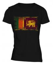 Sri Lanka Distressed Flag Ladies T-Shirt