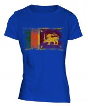Sri Lanka Distressed Flag Ladies T-Shirt