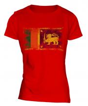 Sri Lanka Distressed Flag Ladies T-Shirt