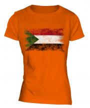 Sudan Distressed Flag Ladies T-Shirt