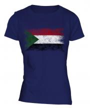 Sudan Distressed Flag Ladies T-Shirt