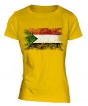 Sudan Distressed Flag Ladies T-Shirt