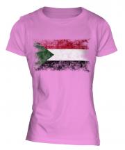 Sudan Distressed Flag Ladies T-Shirt