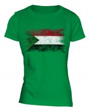 Sudan Distressed Flag Ladies T-Shirt