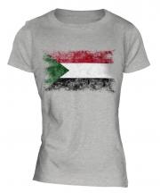 Sudan Distressed Flag Ladies T-Shirt