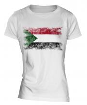 Sudan Distressed Flag Ladies T-Shirt