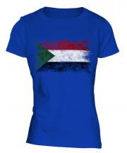 Sudan Distressed Flag Ladies T-Shirt