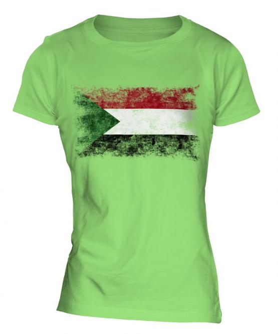 Sudan Distressed Flag Ladies T-Shirt