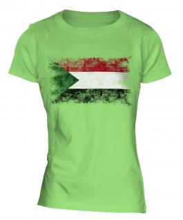 Sudan Distressed Flag Ladies T-Shirt