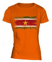 Suriname Distressed Flag Ladies T-Shirt