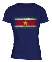 Suriname Distressed Flag Ladies T-Shirt