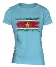 Suriname Distressed Flag Ladies T-Shirt