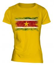 Suriname Distressed Flag Ladies T-Shirt