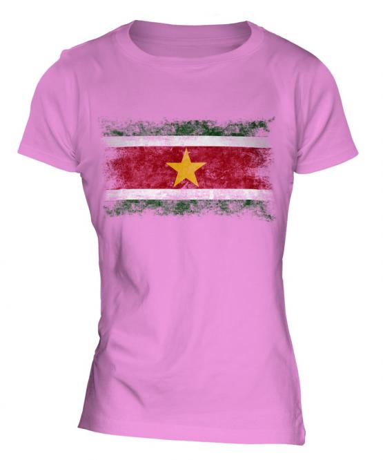 Suriname Distressed Flag Ladies T-Shirt