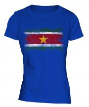 Suriname Distressed Flag Ladies T-Shirt