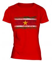 Suriname Distressed Flag Ladies T-Shirt