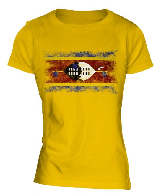 Swaziland Distressed Flag Ladies T-Shirt