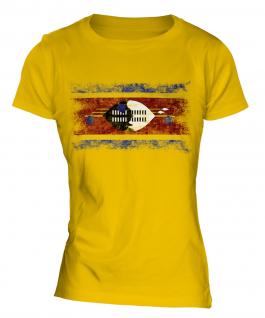 Swaziland Distressed Flag Ladies T-Shirt